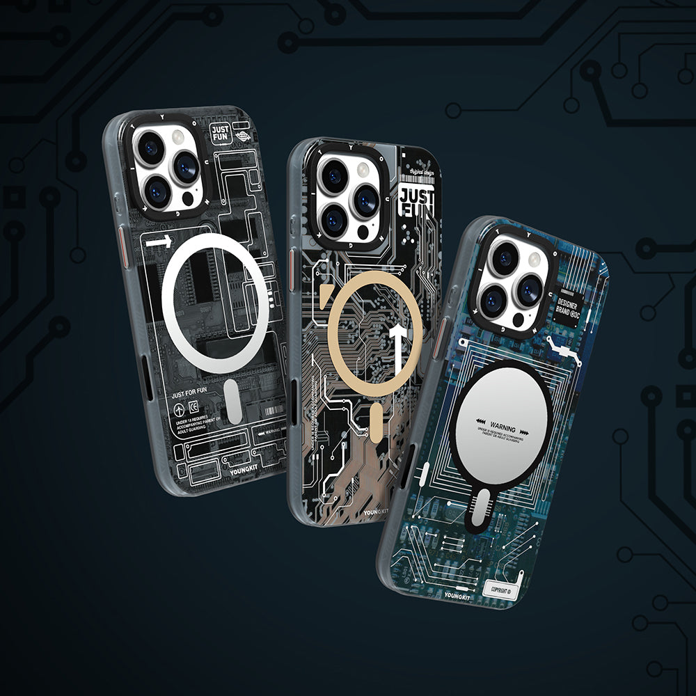 Youngkit Technology Serisi iPhone 16 Pro Kamera Denetim Butonlu M-safe Kılıf Youngkit Technology Serisi iPhone 16 Pro Kamera Denetim Butonlu M-safe Kılıf